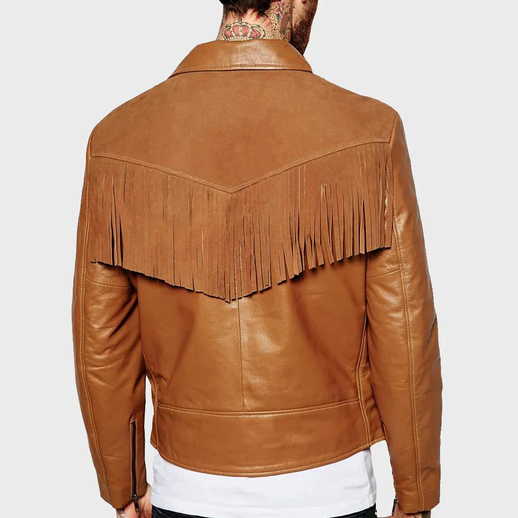 Men's Suede Fringe Motorcycle Jacket - Rare Leather