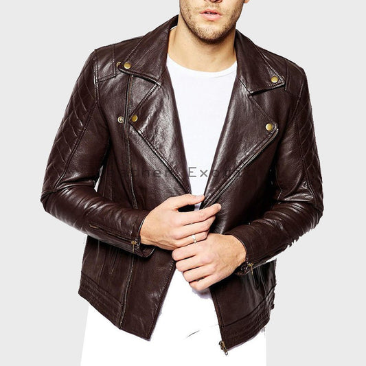 Men's Urbane Style Leather Motorcycle Jacket - Vox Leather