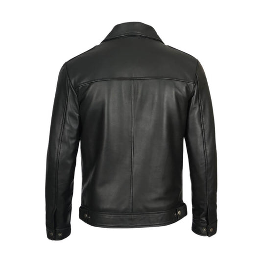 Men's Vintage Black Harrington Leather Jacket - Vox Leather