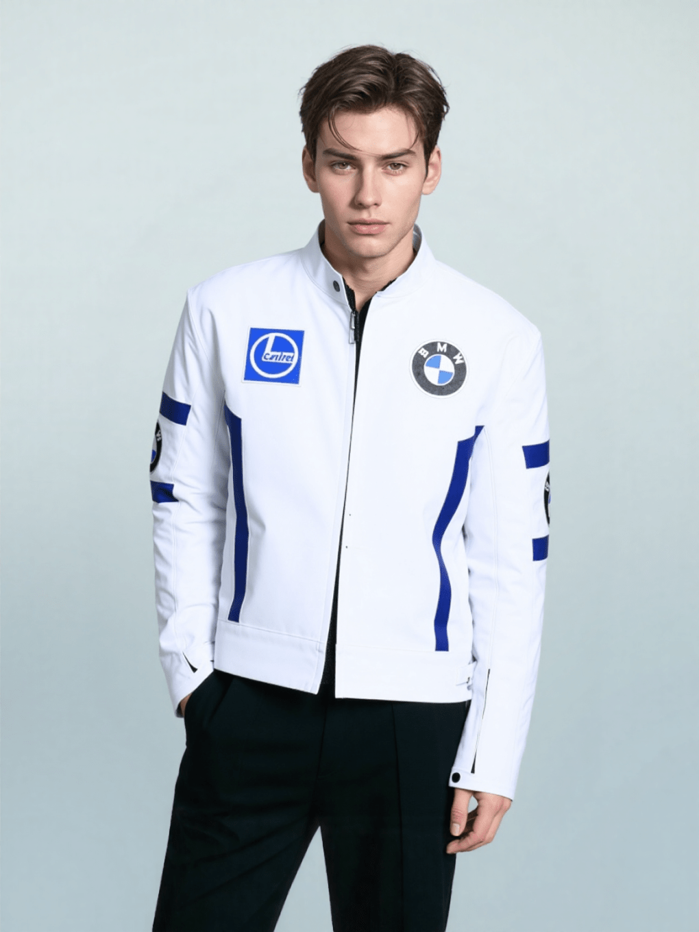 Men’s White Leather BMW Biker Jacket - Rare Leather