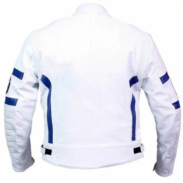 Men’s White Leather BMW Biker Jacket - Vox Leather