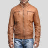 Mens Zipper Pockets Leather Motorcycle Jacket - Rare Leather