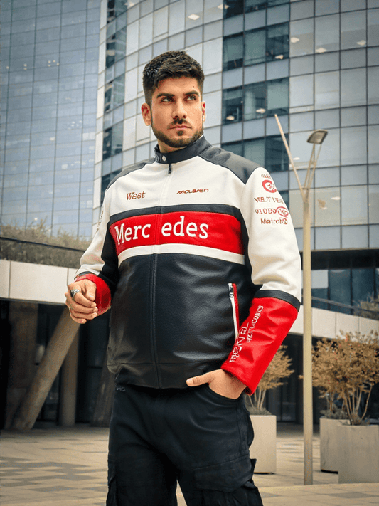 Mercedes x McLaren Leather Vintage Racing Jacket - Vox Leather