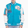 Miami Dolphins NFL Mash Up Rib Wool Varsity Jacket - Rare Leather