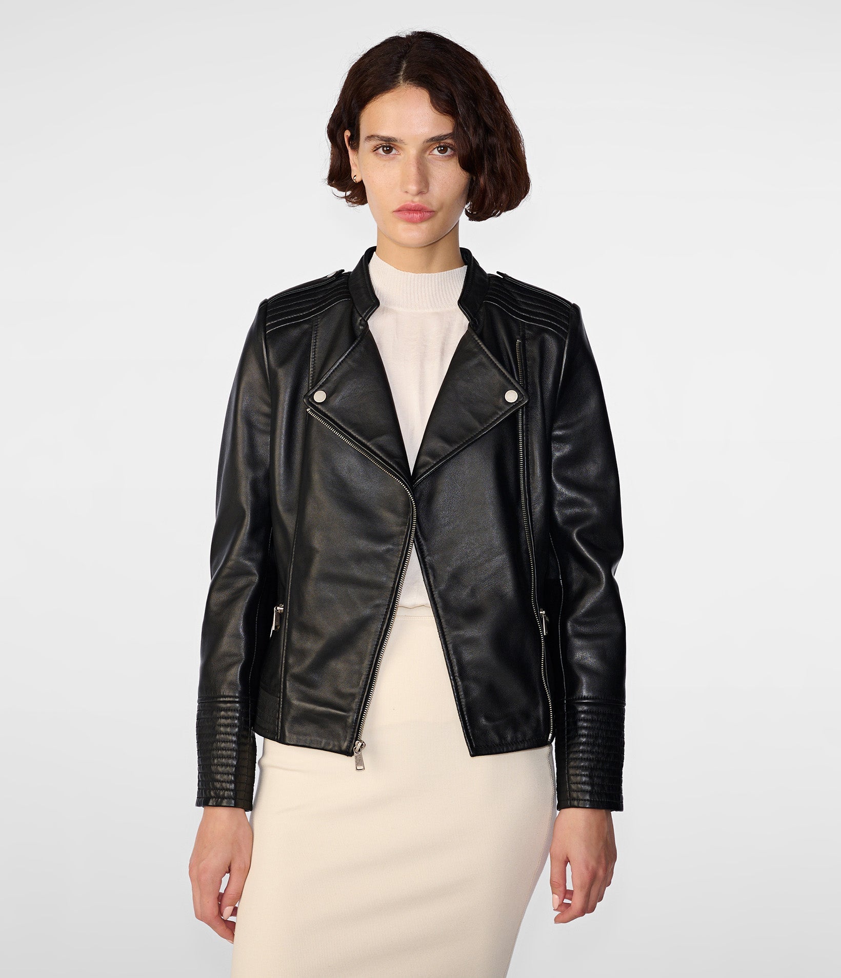 Monica Asymmetrical Leather Jacket - Rare Leather