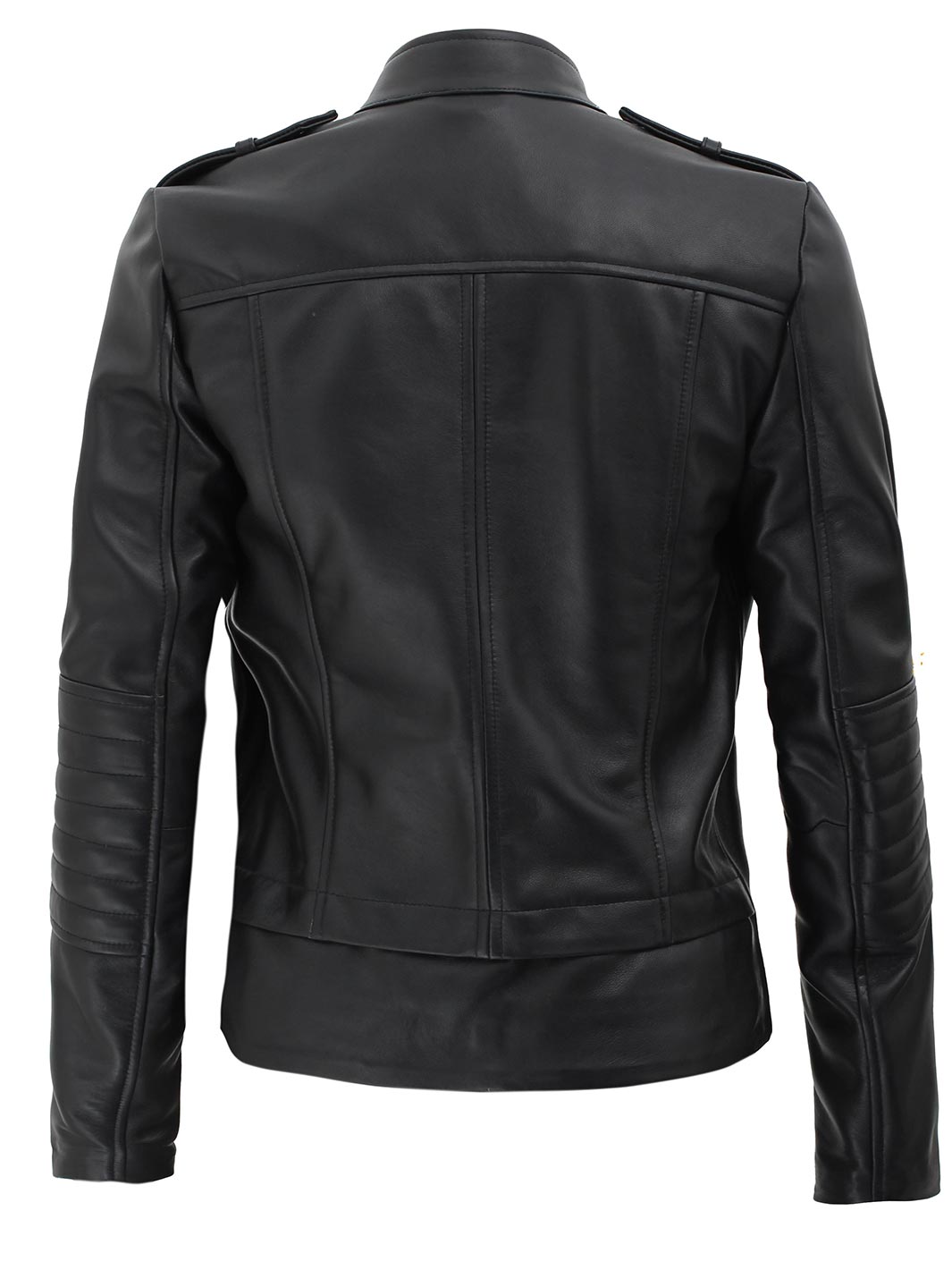 Monica Women's Black Asymmetrical Leather Jacket - Rare Leather