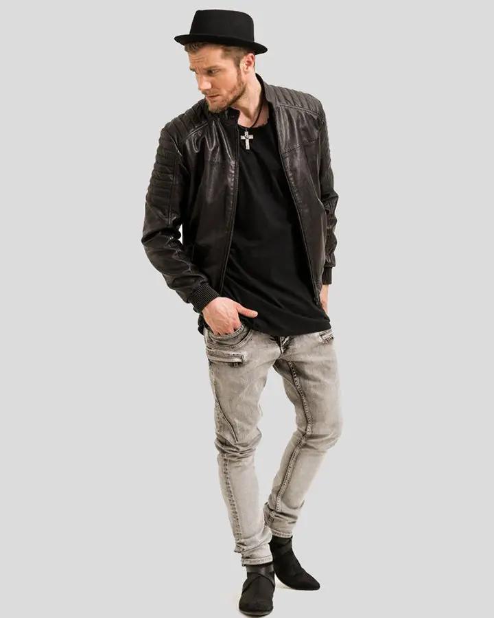 Mosh Black Bomber Leather Jacket - Rare Leather