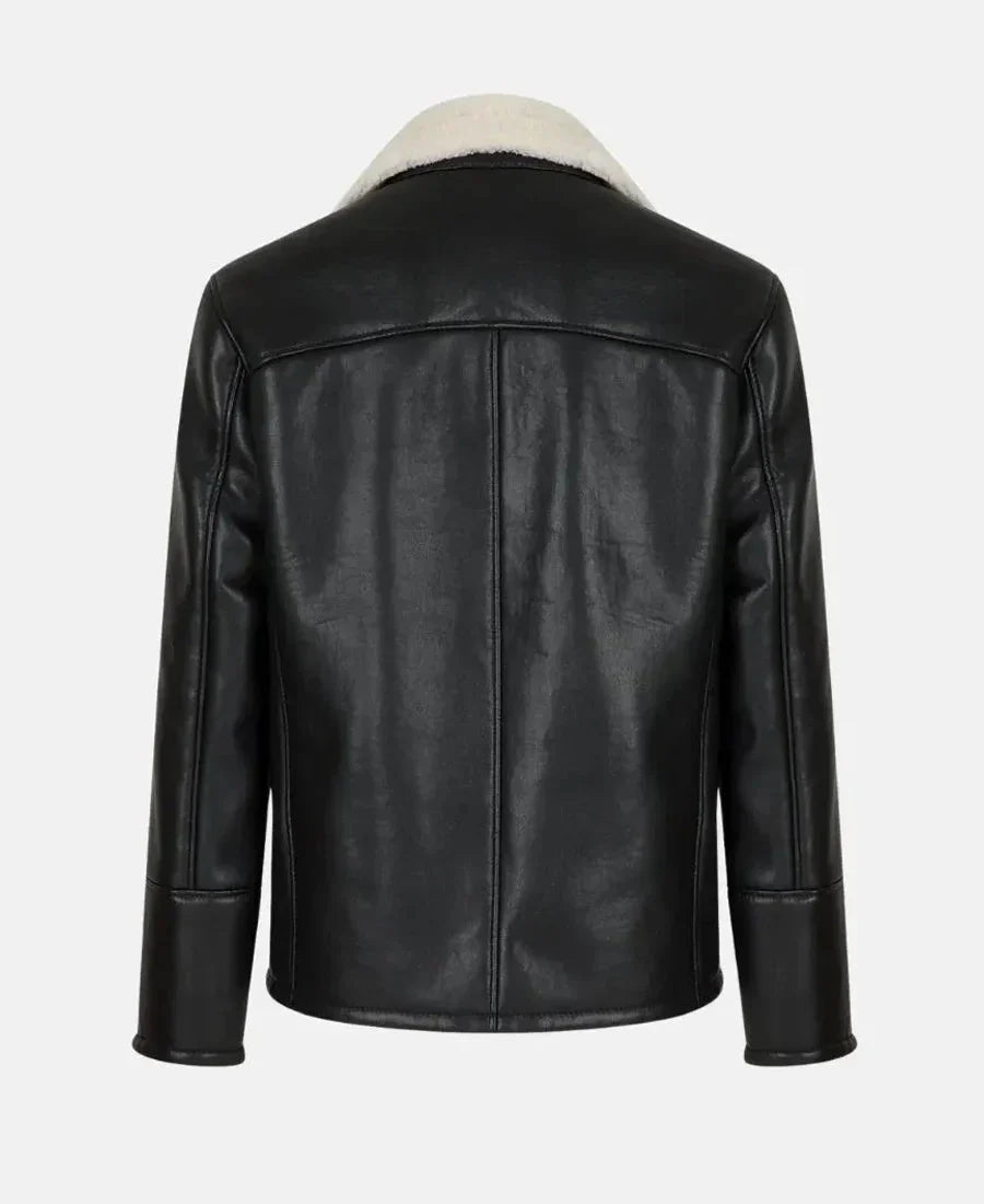 Moto Style Real Shearling Leather Jacket - Rare Leather