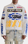 MOTOR RACING LEATHER JACKET - Rare Leather Order Now !!