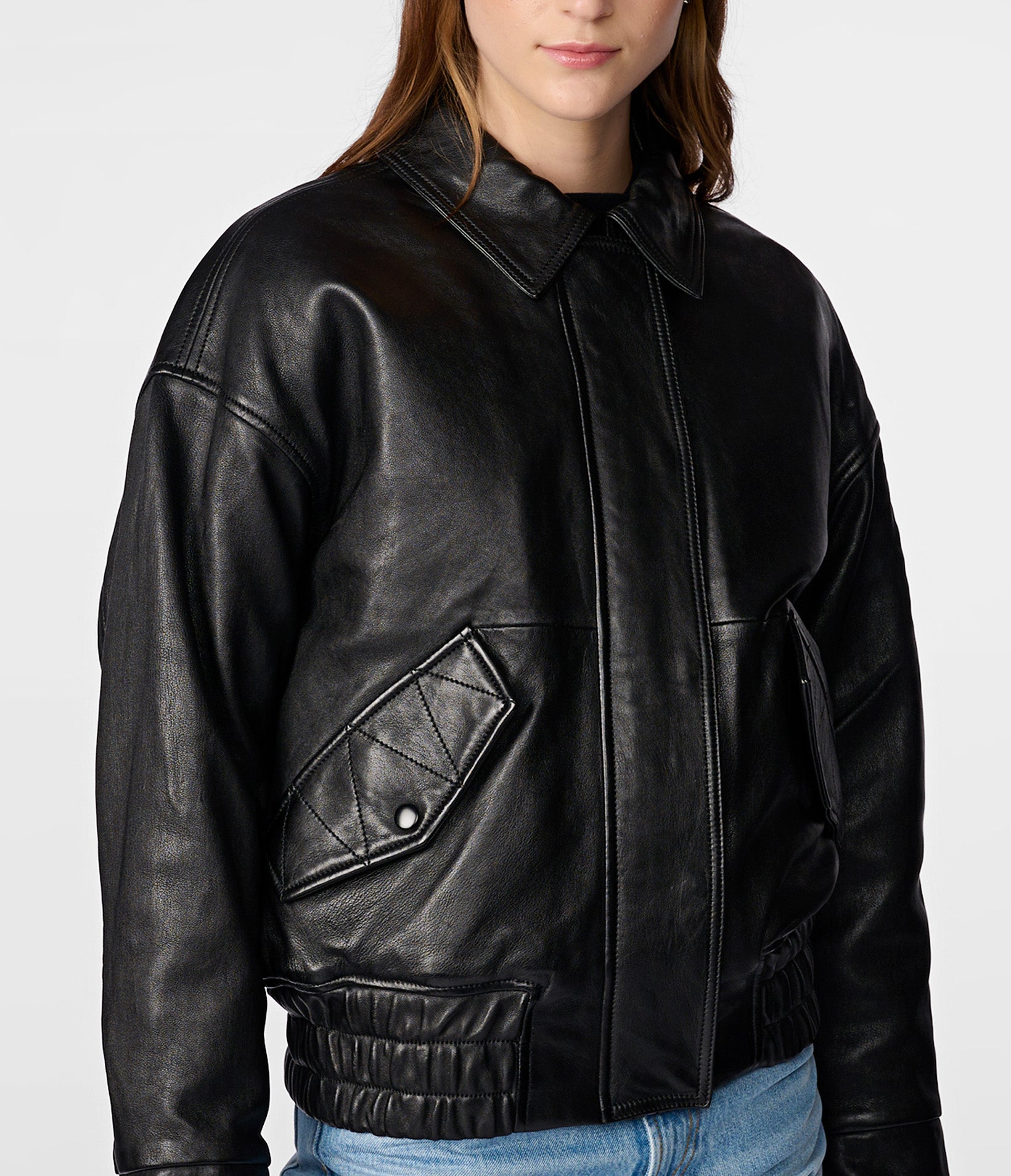 Mya Leather Aviator Jacket - Rare Leather