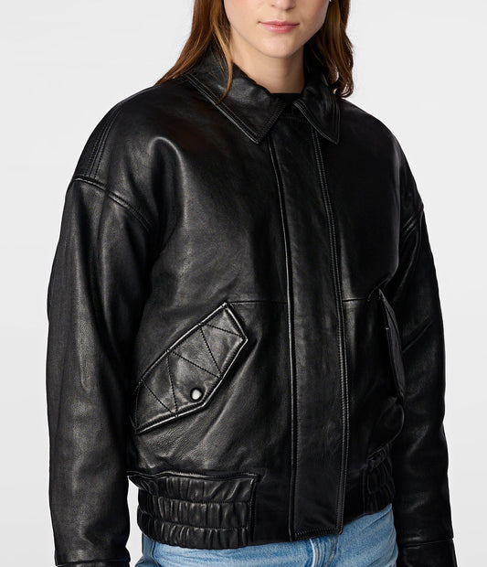 Mya Leather Aviator Jacket - Rare Leather
