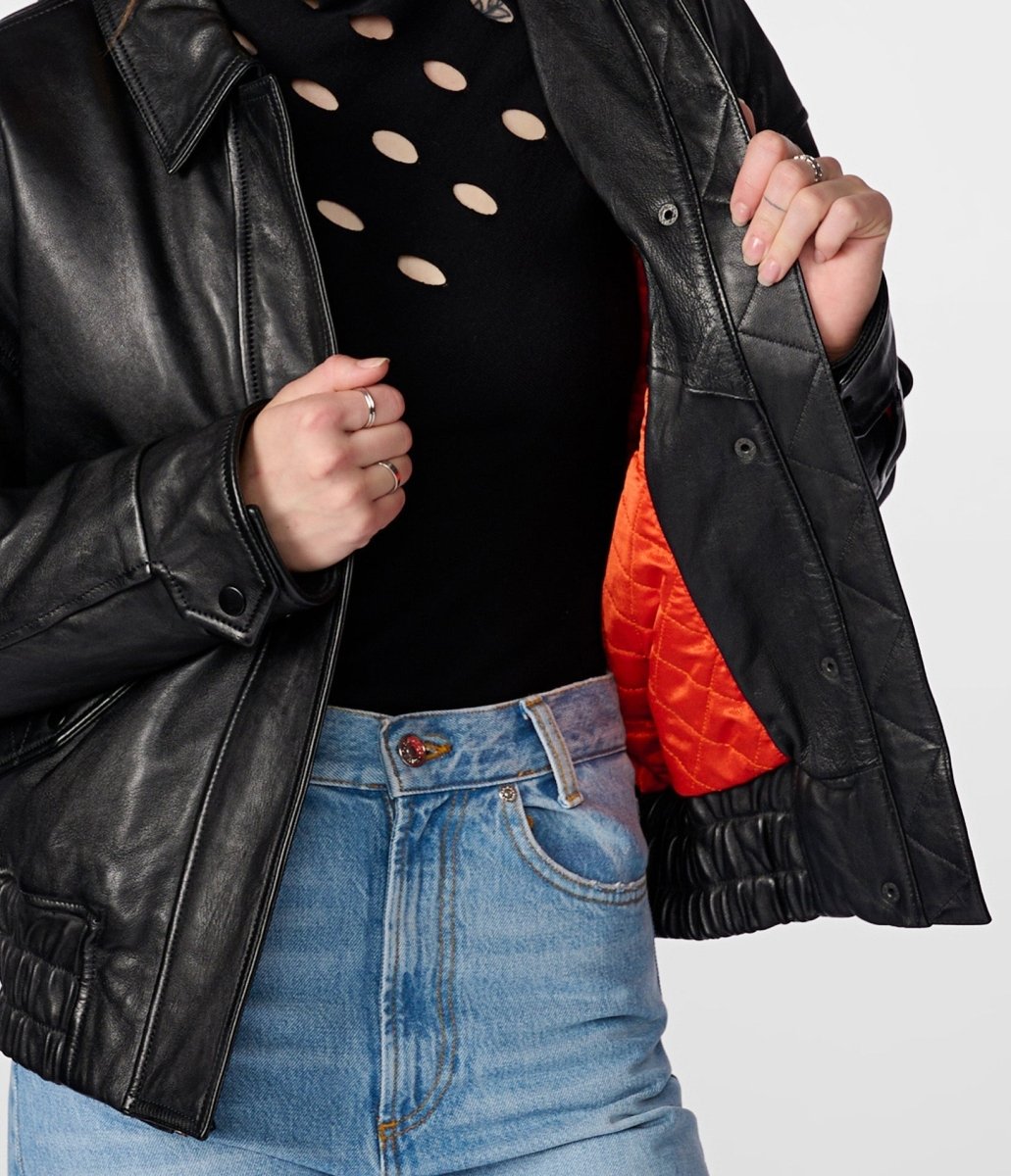 Mya Leather Aviator Jacket - Vox Leather