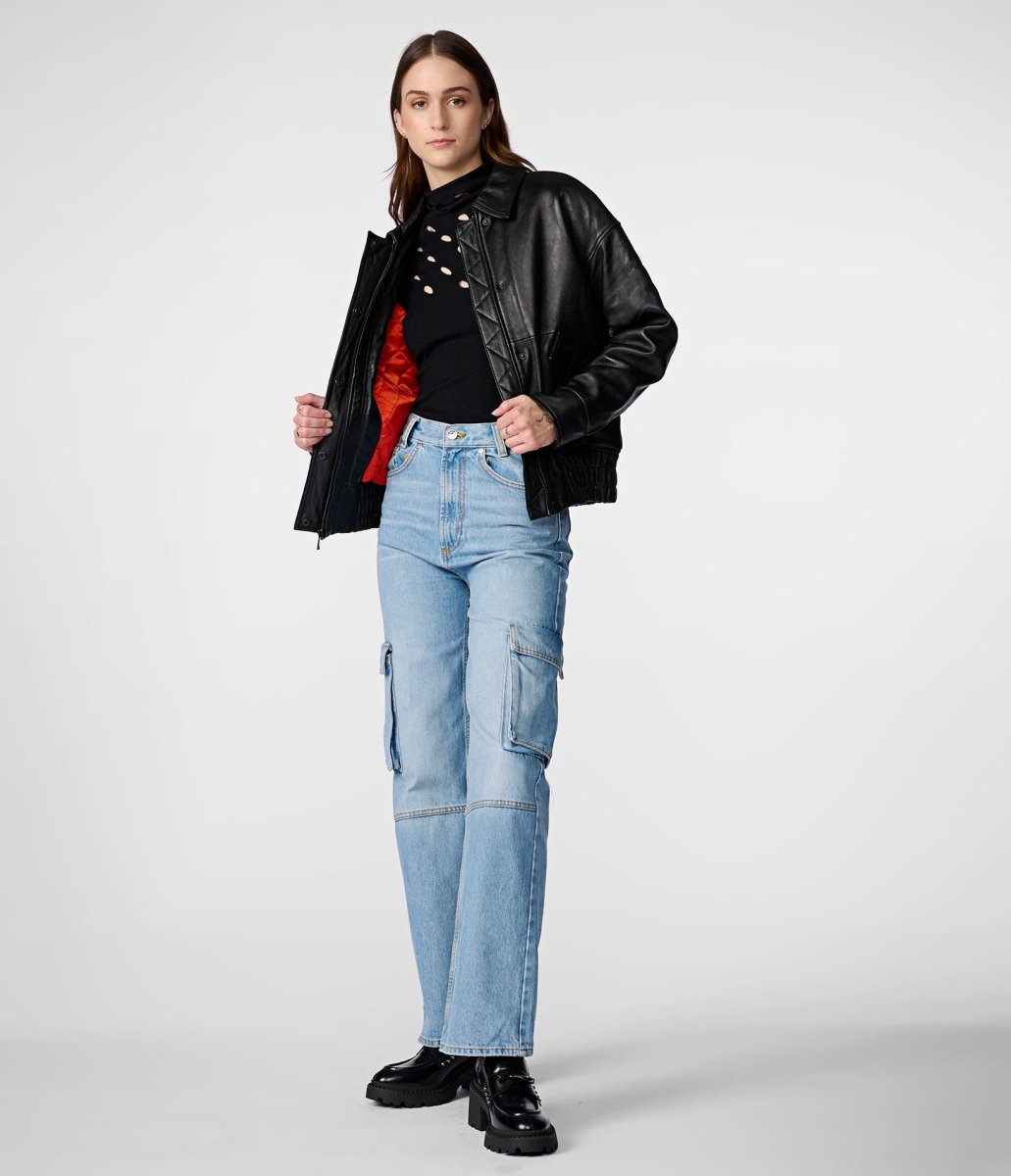 Mya Leather Aviator Jacket - Vox Leather