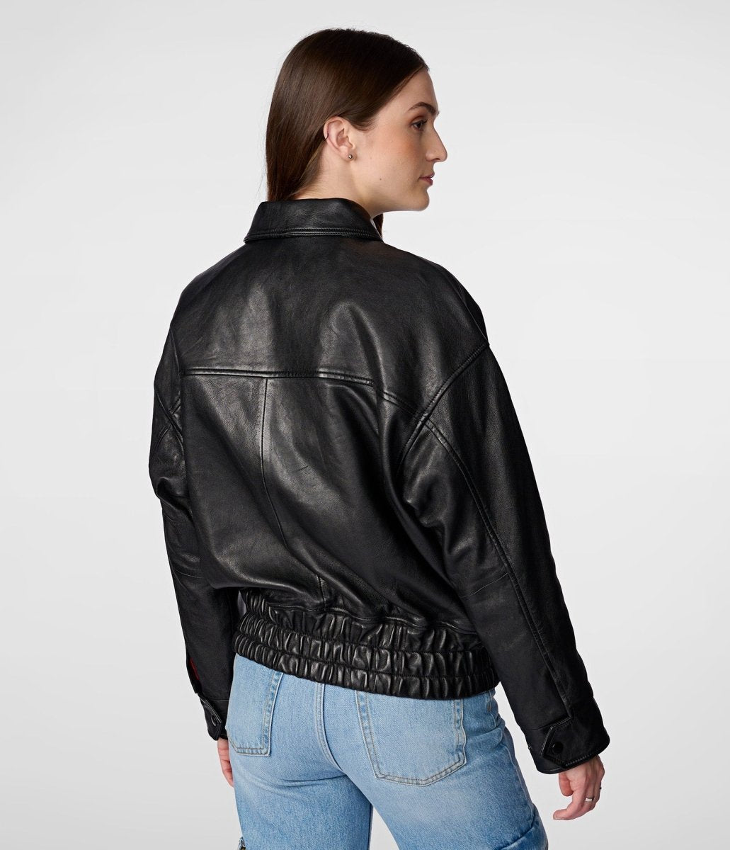 Mya Leather Aviator Jacket - Vox Leather