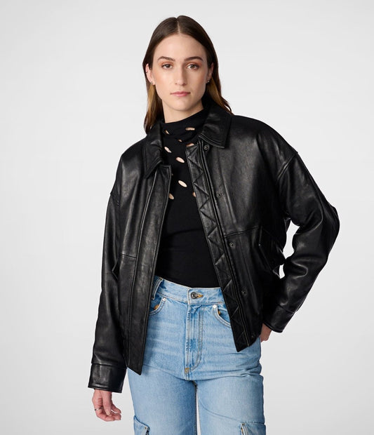 Mya Leather Aviator Jacket - Vox Leather