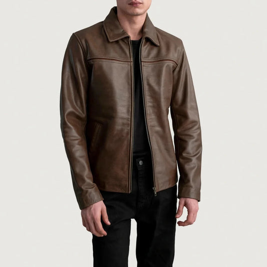 Mystical Pullup Brown Leather Jacket - Vox Leather