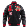 NBA ATLANTA HAWKS MASHUP RIB WOOL VARSITY JACKET - Rare Leather