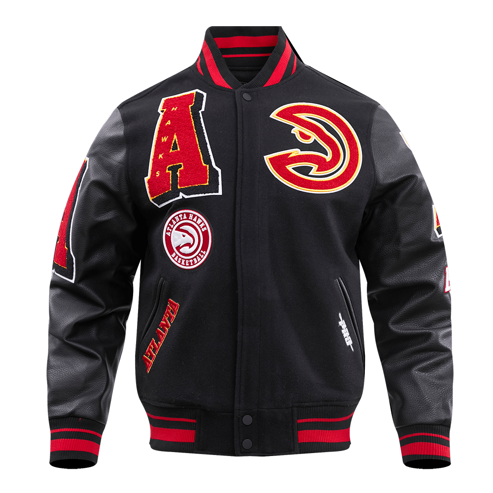 NBA ATLANTA HAWKS MASHUP RIB WOOL VARSITY JACKET - Rare Leather