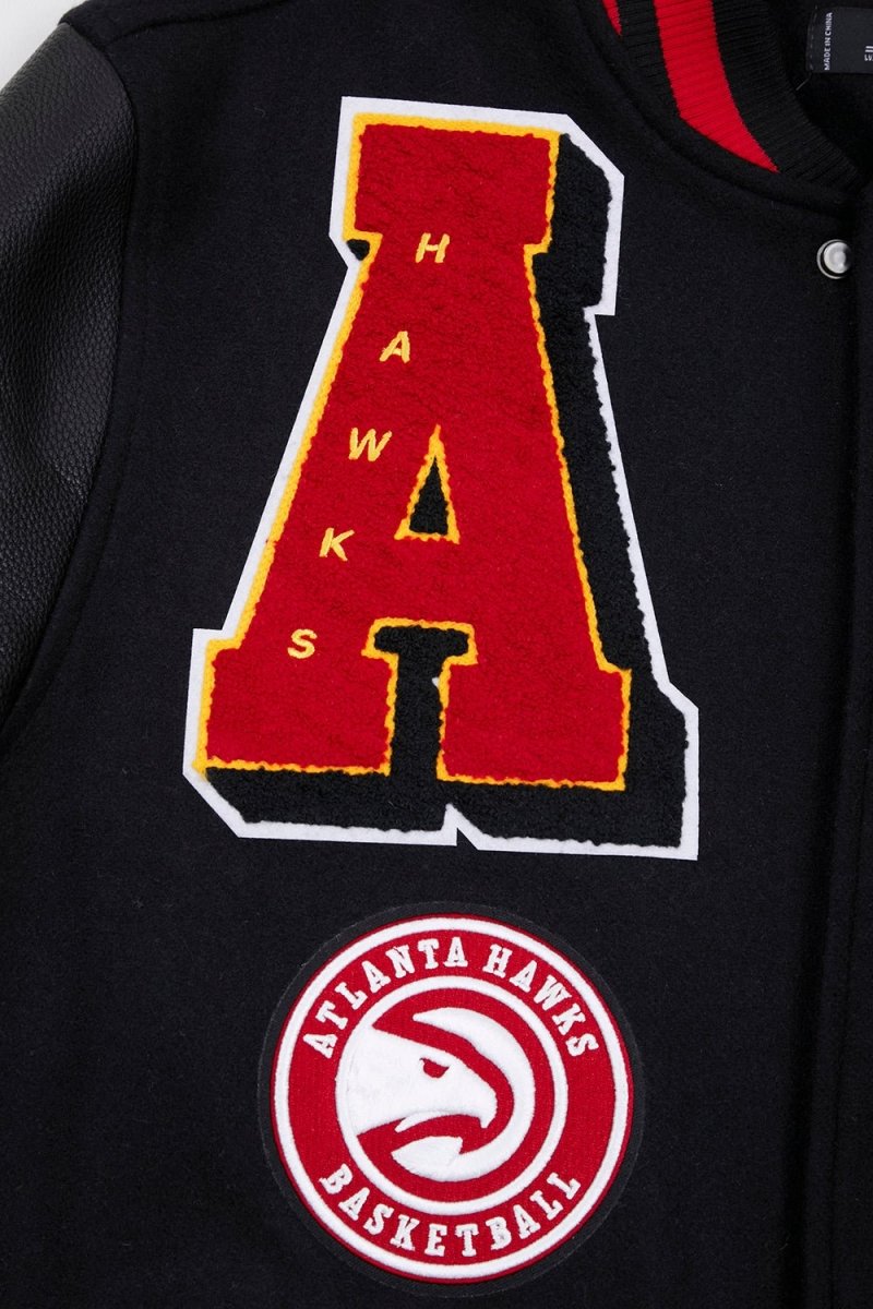 NBA ATLANTA HAWKS MASHUP RIB WOOL VARSITY JACKET - Vox Leather