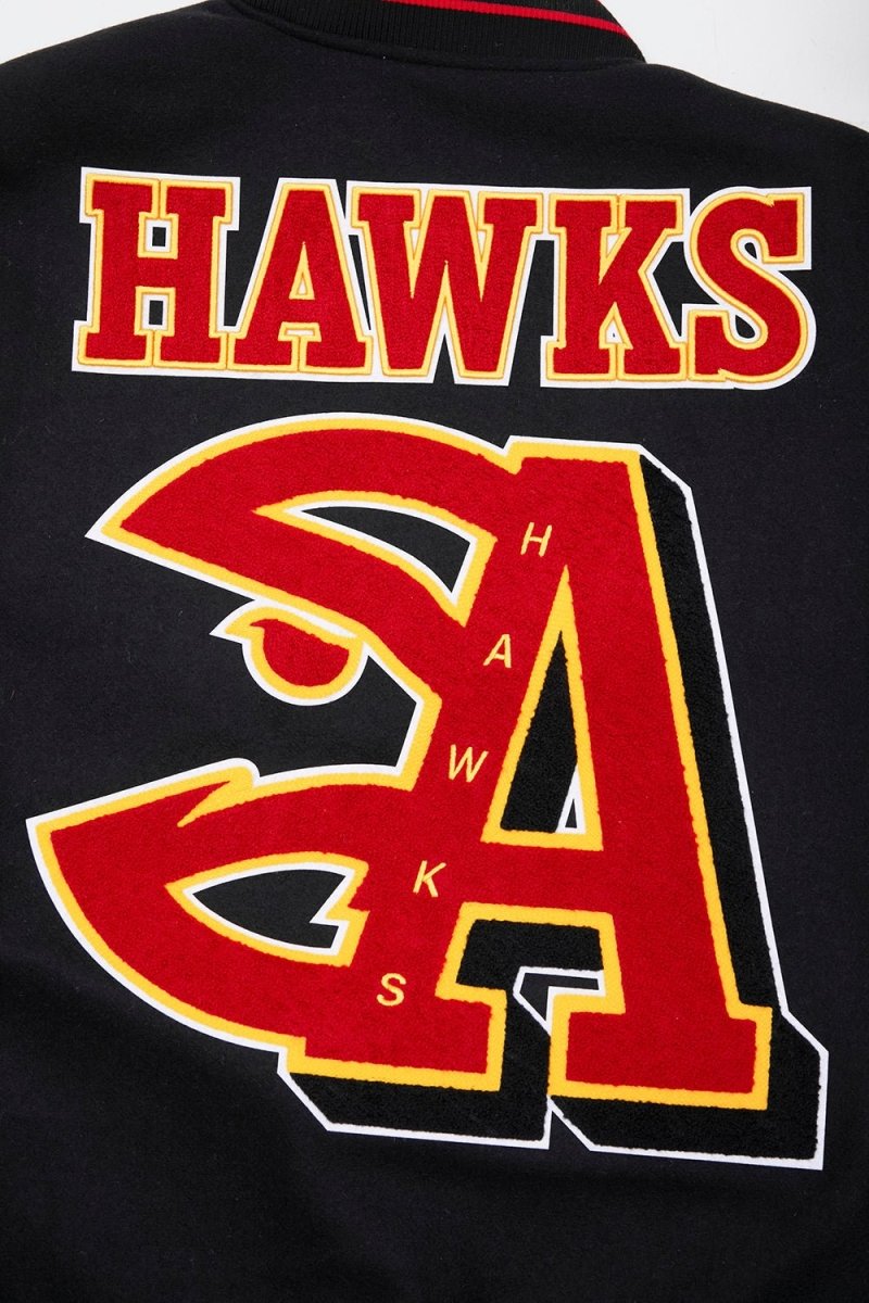 NBA ATLANTA HAWKS MASHUP RIB WOOL VARSITY JACKET - Vox Leather