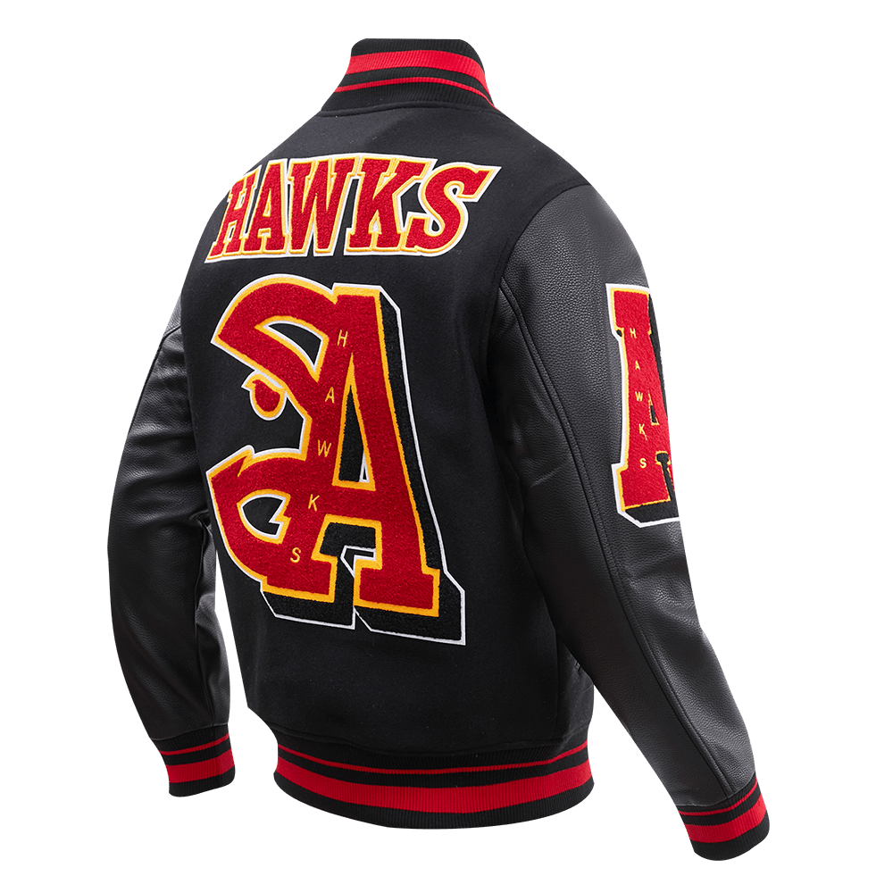 NBA ATLANTA HAWKS MASHUP RIB WOOL VARSITY JACKET - Vox Leather