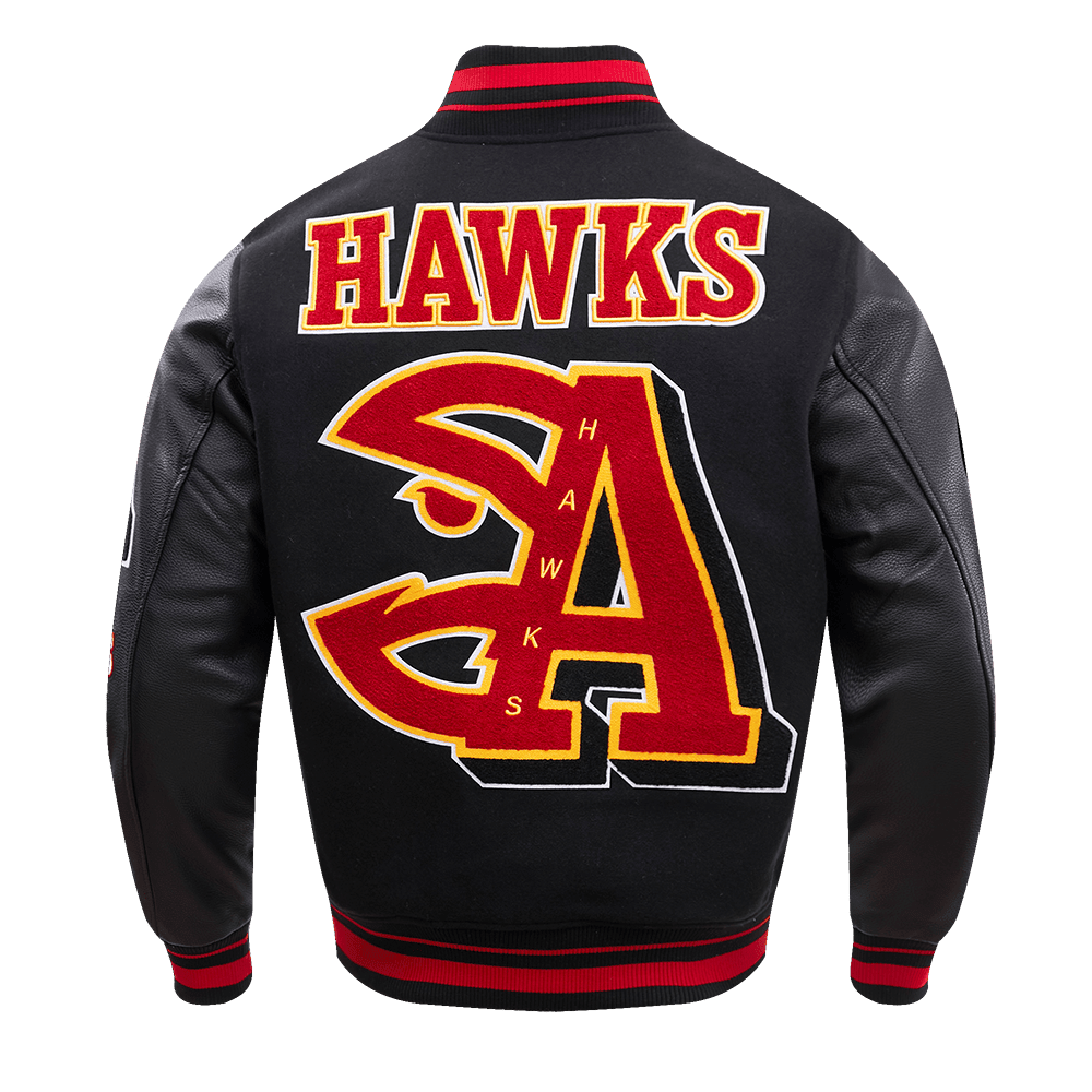 NBA ATLANTA HAWKS MASHUP RIB WOOL VARSITY JACKET - Vox Leather