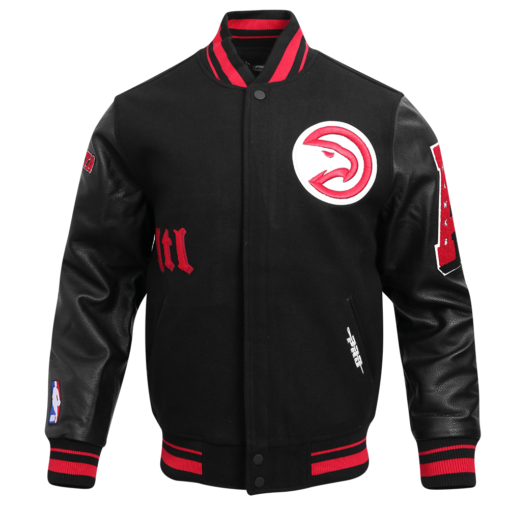 NBA ATLANTA HAWKS OLD ENGLISH WOOL VARSITY JACKET - Rare Leather