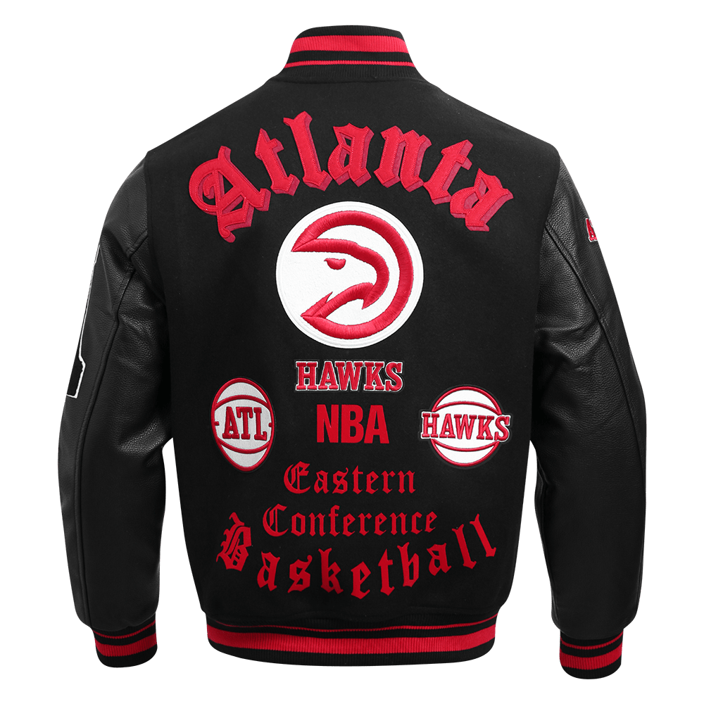 NBA ATLANTA HAWKS OLD ENGLISH WOOL VARSITY JACKET - Rare Leather