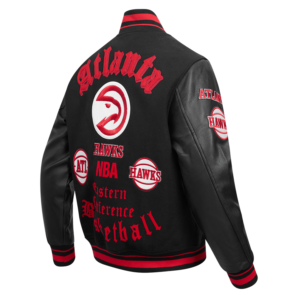 NBA ATLANTA HAWKS OLD ENGLISH WOOL VARSITY JACKET - Rare Leather