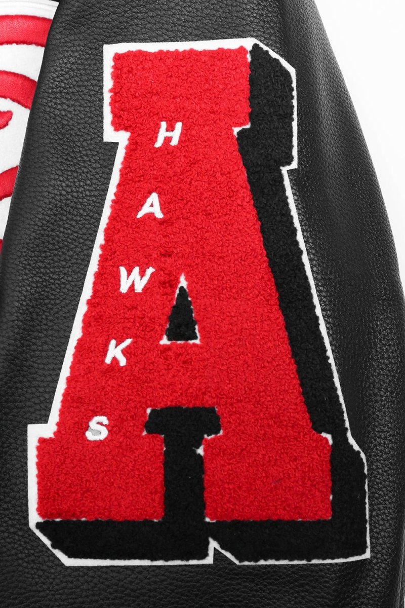 NBA ATLANTA HAWKS OLD ENGLISH WOOL VARSITY JACKET - Vox Leather