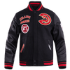 NBA ATLANTA HAWKS RETRO CLASSIC RIB WOOL VARSITY JACKET - Rare Leather