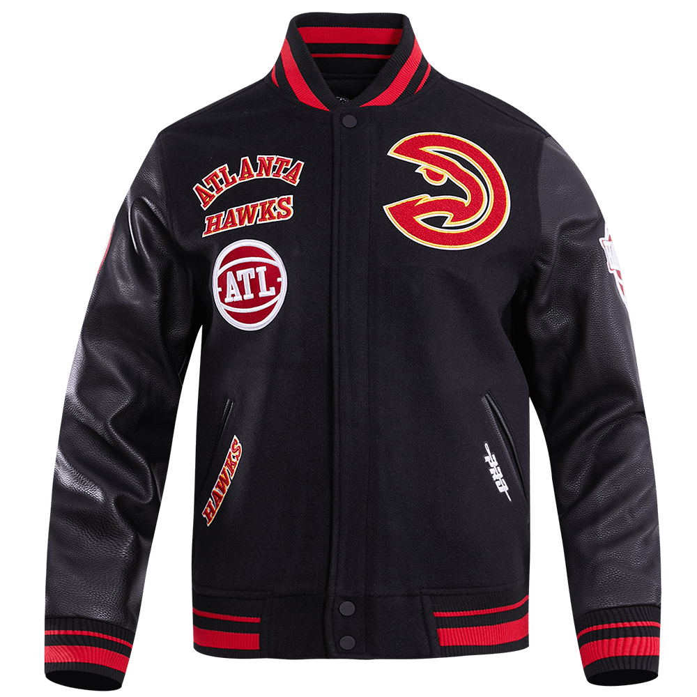 NBA ATLANTA HAWKS RETRO CLASSIC RIB WOOL VARSITY JACKET - Rare Leather