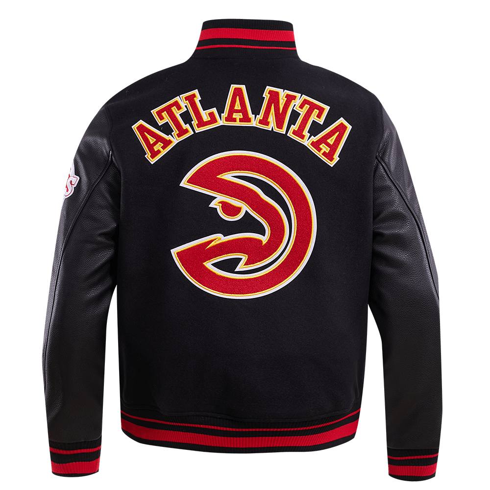 NBA ATLANTA HAWKS RETRO CLASSIC RIB WOOL VARSITY JACKET - Rare Leather