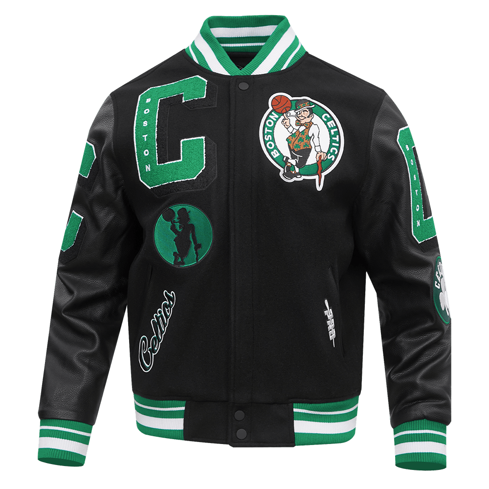 NBA BOSTON CELTICS MASHUP RIB WOOL VARSITY JACKET - Rare Leather
