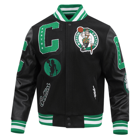 NBA BOSTON CELTICS MASHUP RIB WOOL VARSITY JACKET - Rare Leather
