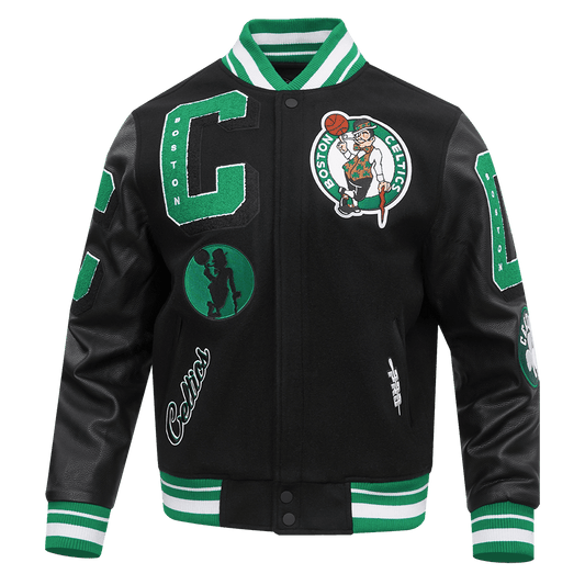 NBA BOSTON CELTICS MASHUP RIB WOOL VARSITY JACKET - Vox Leather