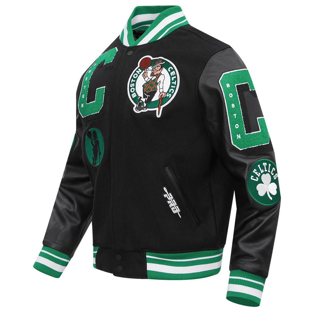 NBA BOSTON CELTICS MASHUP RIB WOOL VARSITY JACKET - Vox Leather