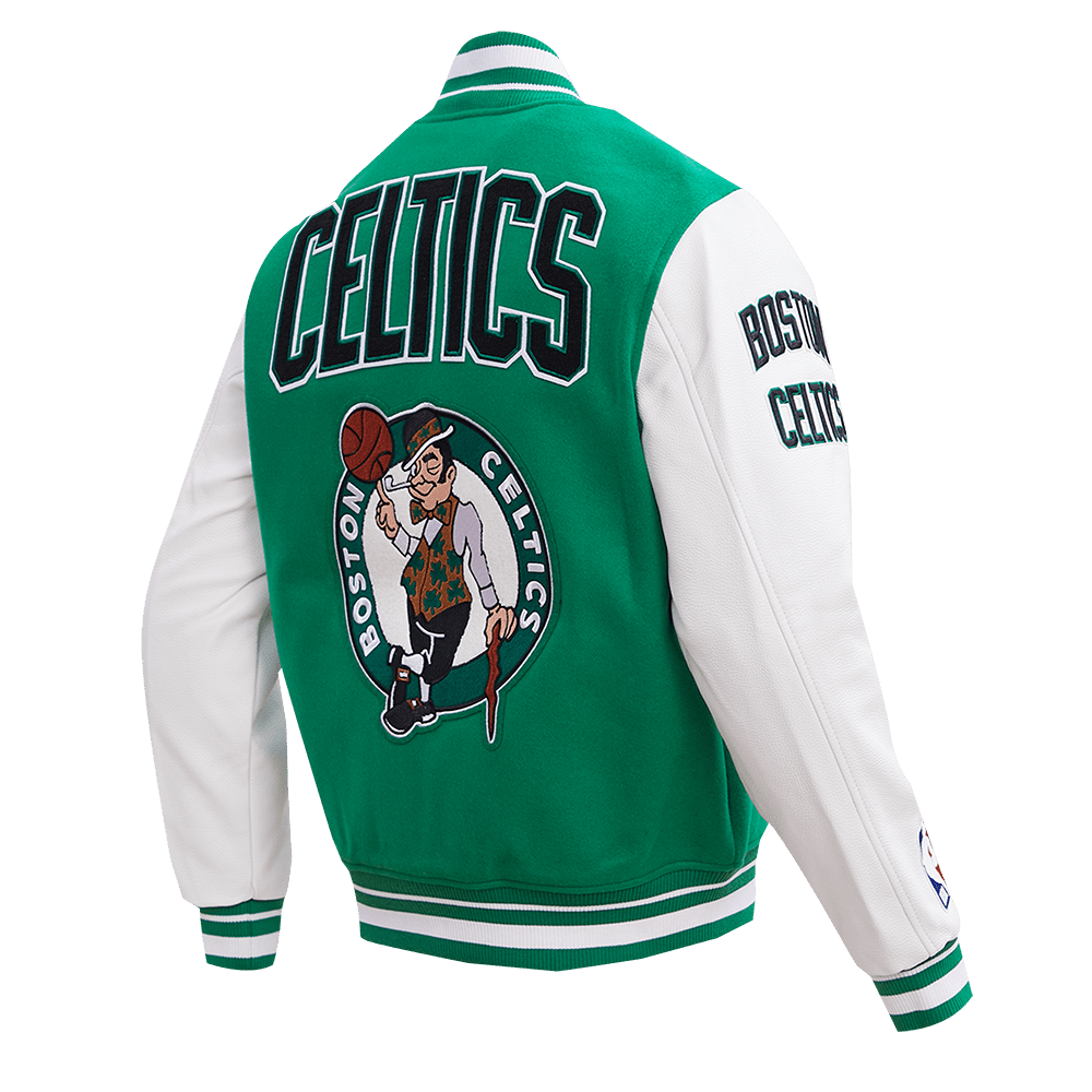 NBA BOSTON CELTICS RETRO CLASSIC RIB WOOL VARSITY JACKET - Rare Leather