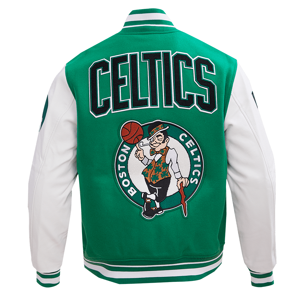 NBA BOSTON CELTICS RETRO CLASSIC RIB WOOL VARSITY JACKET - Rare Leather