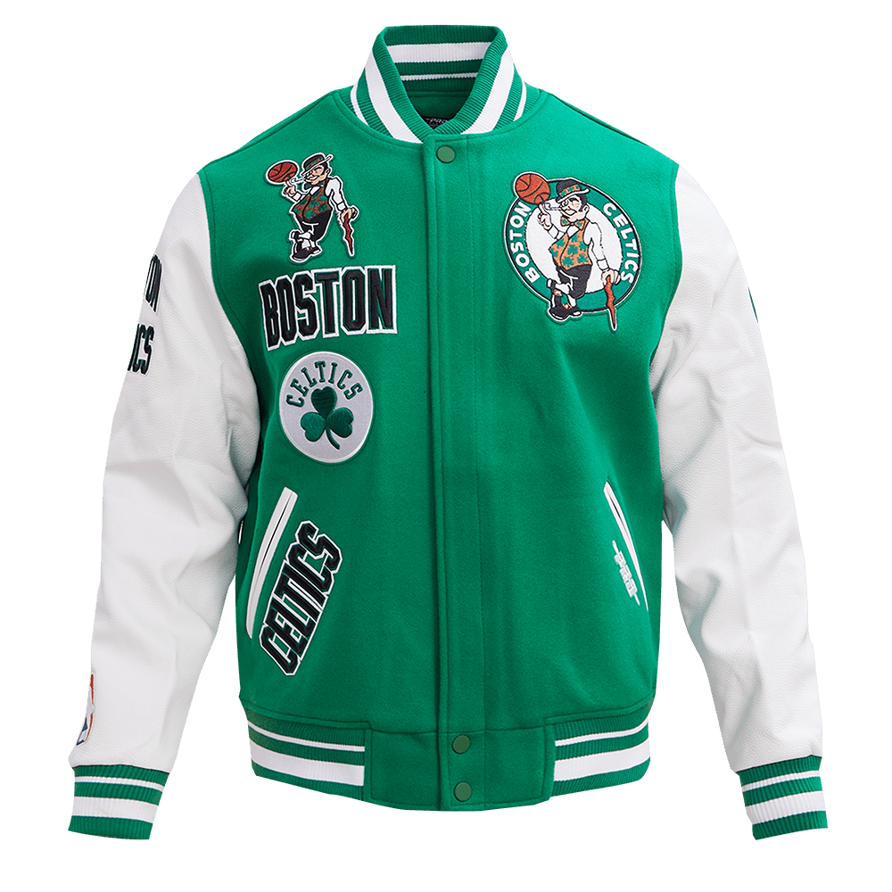 NBA BOSTON CELTICS RETRO CLASSIC RIB WOOL VARSITY JACKET - Rare Leather