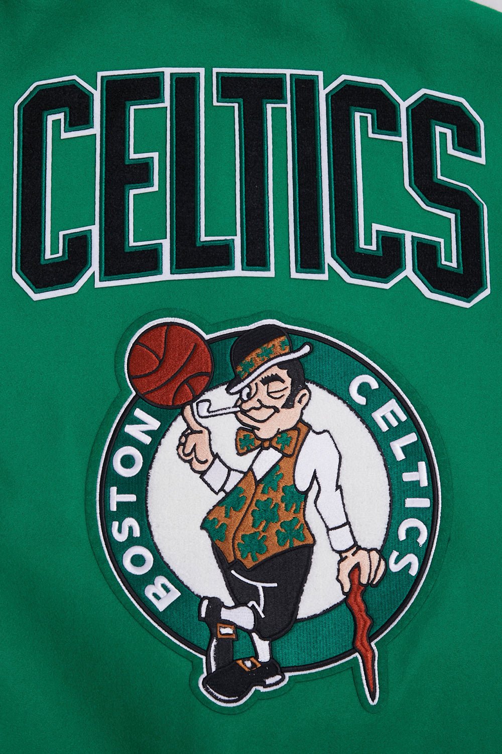 NBA BOSTON CELTICS RETRO CLASSIC RIB WOOL VARSITY JACKET - Rare Leather