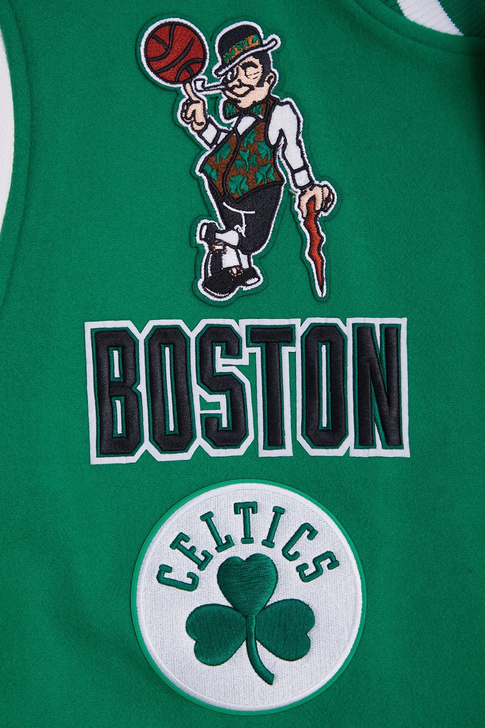 NBA BOSTON CELTICS RETRO CLASSIC RIB WOOL VARSITY JACKET - Rare Leather