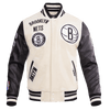 NBA BROOKLYN NETS RETRO CLASSIC RIB WOOL VARSITY JACKET - Rare Leather
