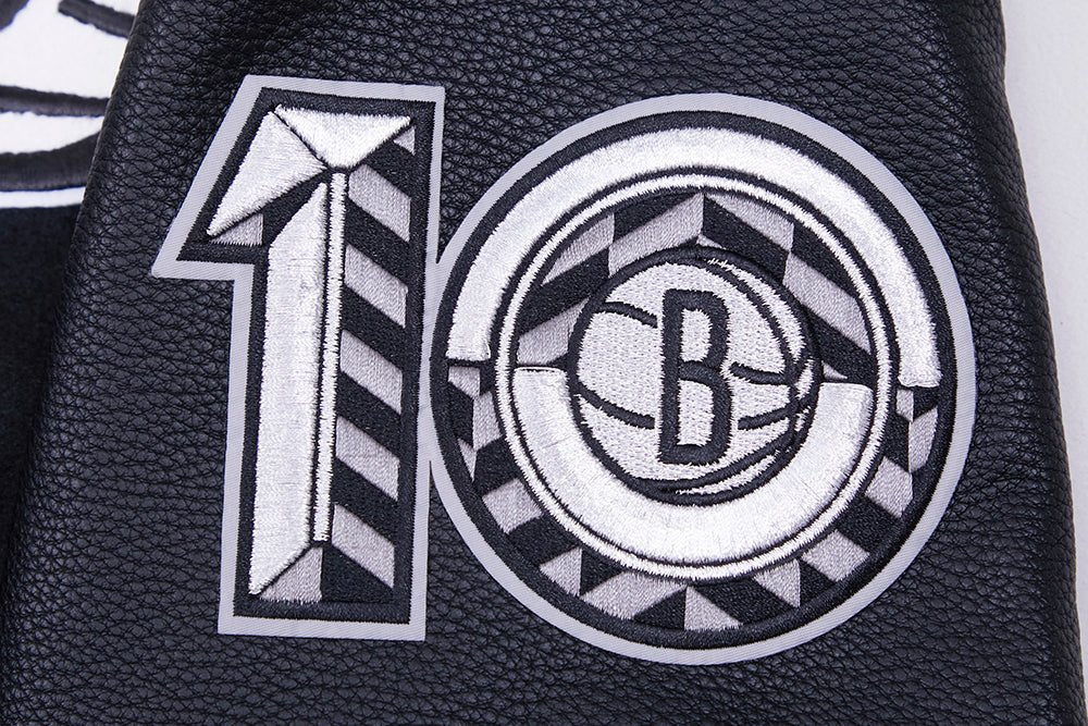 NBA BROOKLYN NETS RETRO CLASSIC RIB WOOL VARSITY JACKET - Rare Leather