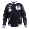 NBA BROOKLYN NETS RETRO CLASSIC RIB WOOL VARSITY JACKET - Rare Leather