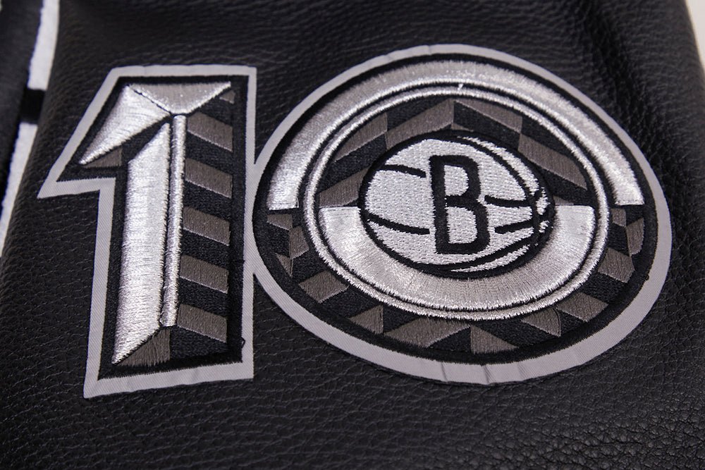 NBA BROOKLYN NETS RETRO CLASSIC RIB WOOL VARSITY JACKET - Rare Leather