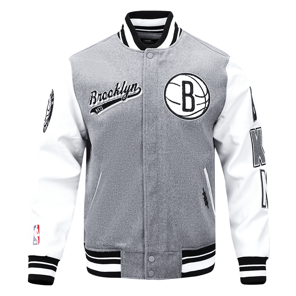NBA BROOKLYN NETS SCRIPT TAIL WOOL VARSITY JACKET - Rare Leather