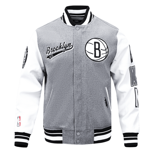 NBA BROOKLYN NETS SCRIPT TAIL WOOL VARSITY JACKET - Rare Leather
