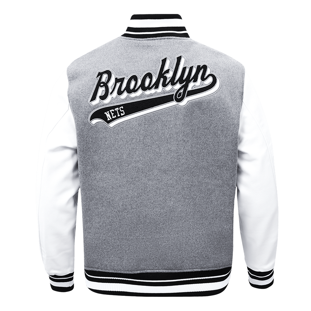 NBA BROOKLYN NETS SCRIPT TAIL WOOL VARSITY JACKET - Rare Leather