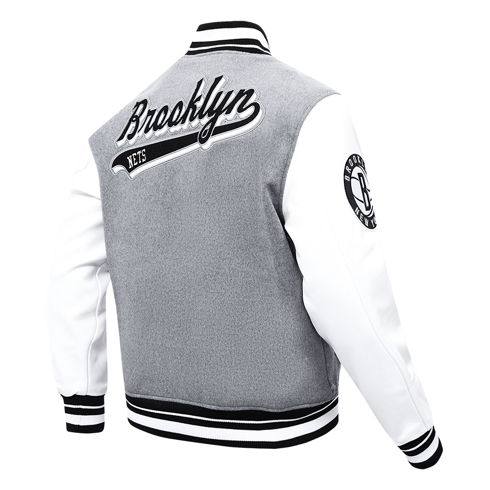 NBA BROOKLYN NETS SCRIPT TAIL WOOL VARSITY JACKET - Rare Leather